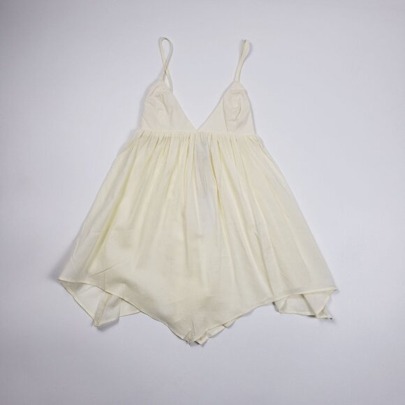 We Wore What Flowy Triangle Cami Womens XS Ivory Poplin/Voile Casual Summer Top - Picture 5 of 16